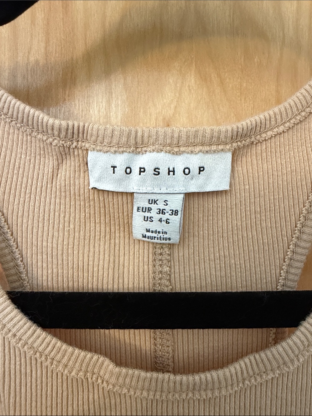 Topshop Tan Ribbed Racerback Tank - Picture 2 of 3